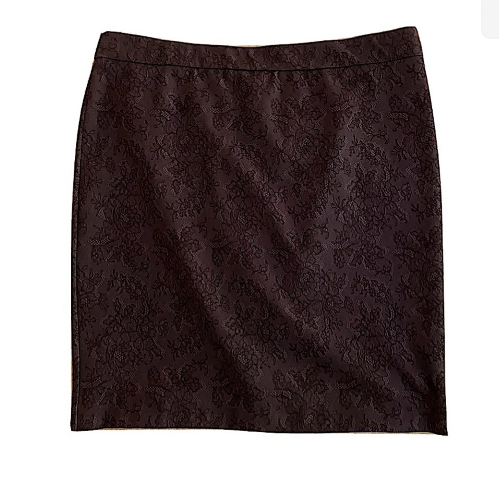 🌵 Black/Gray Lace Pattern Stretch Pencil Skirt Size 10/Medium